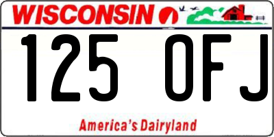WI license plate 125OFJ