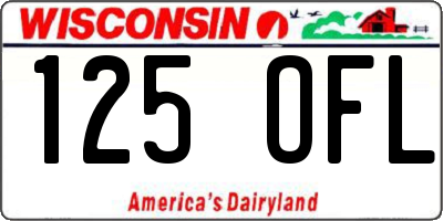 WI license plate 125OFL