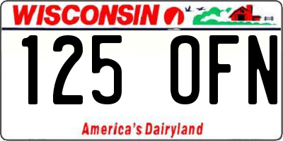 WI license plate 125OFN