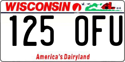 WI license plate 125OFU