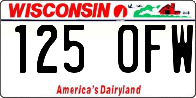WI license plate 125OFW