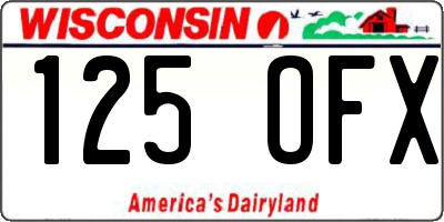WI license plate 125OFX