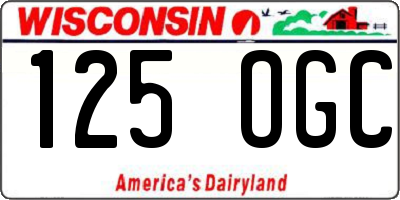 WI license plate 125OGC