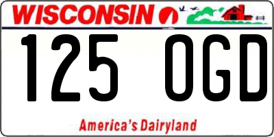 WI license plate 125OGD