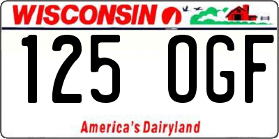 WI license plate 125OGF
