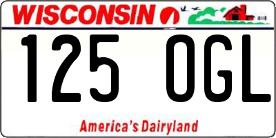 WI license plate 125OGL