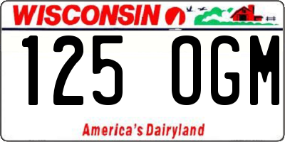 WI license plate 125OGM