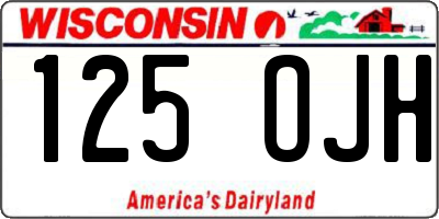 WI license plate 125OJH