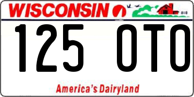 WI license plate 125OTO