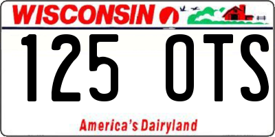 WI license plate 125OTS