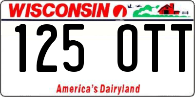 WI license plate 125OTT