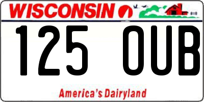 WI license plate 125OUB