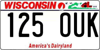 WI license plate 125OUK