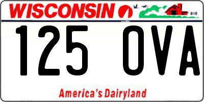 WI license plate 125OVA