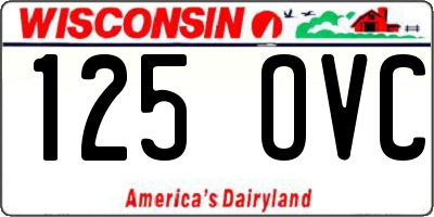 WI license plate 125OVC