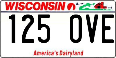 WI license plate 125OVE