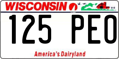 WI license plate 125PEO