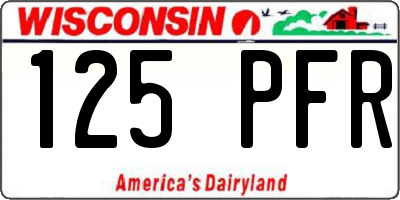 WI license plate 125PFR