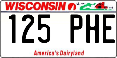 WI license plate 125PHE