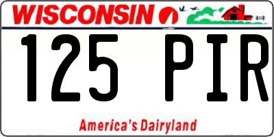 WI license plate 125PIR
