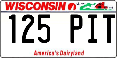 WI license plate 125PIT