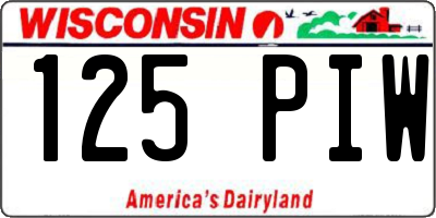 WI license plate 125PIW