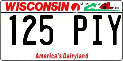 WI license plate 125PIY