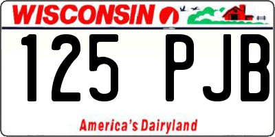 WI license plate 125PJB
