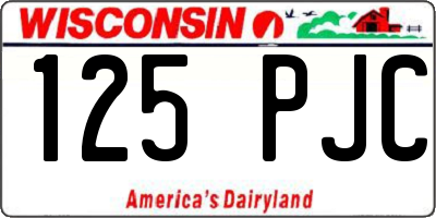 WI license plate 125PJC