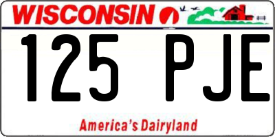 WI license plate 125PJE