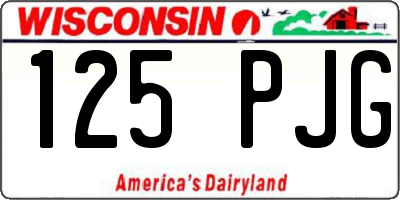 WI license plate 125PJG