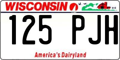 WI license plate 125PJH