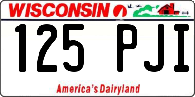 WI license plate 125PJI