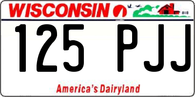 WI license plate 125PJJ