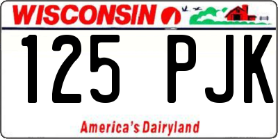 WI license plate 125PJK