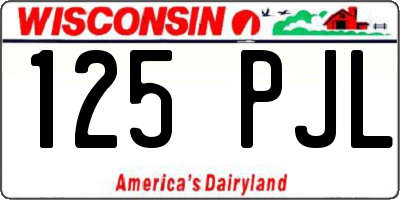 WI license plate 125PJL