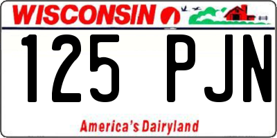 WI license plate 125PJN