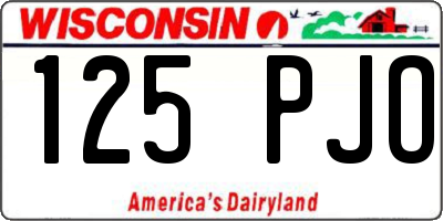 WI license plate 125PJO