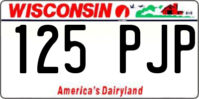 WI license plate 125PJP