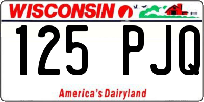 WI license plate 125PJQ