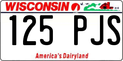 WI license plate 125PJS