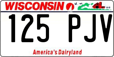 WI license plate 125PJV