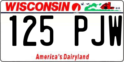WI license plate 125PJW