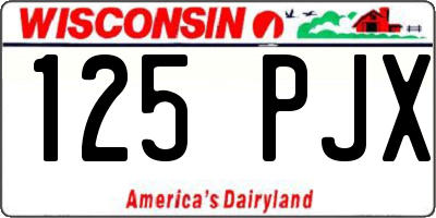 WI license plate 125PJX