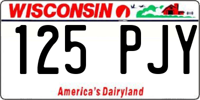 WI license plate 125PJY