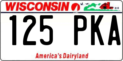 WI license plate 125PKA