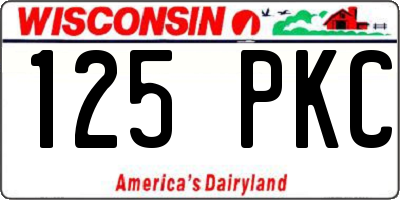 WI license plate 125PKC
