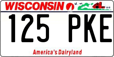 WI license plate 125PKE