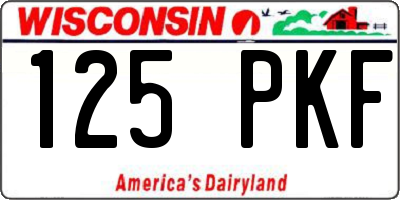 WI license plate 125PKF