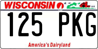 WI license plate 125PKG